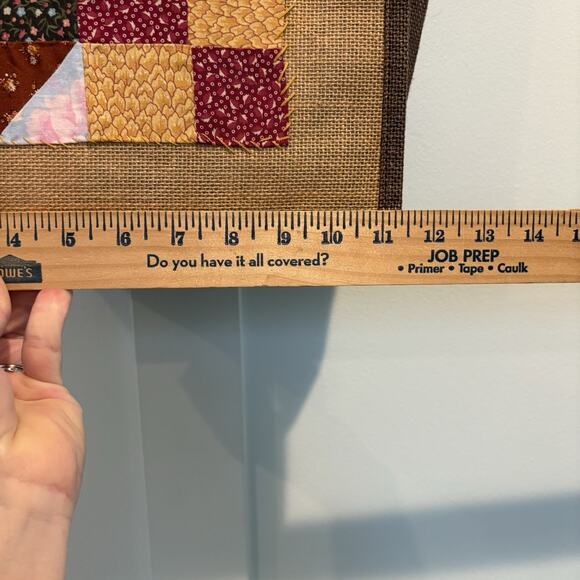 Vintage Feed Sack Tote Purse Handbag Handmade Quilted Upcycled Hook Loop Close - Picture 12 of 16